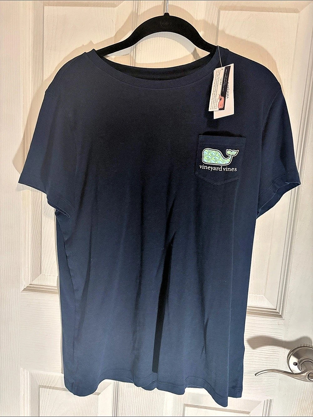 vineyard vines Patchwork Whale Tee Color Block Blue Medium
